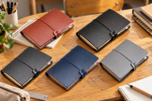 Red Dot Gift Leather Journal Notebook (5-Color Options, Loose-Leaf Binding) – Creative Business Sketchbook and Bound Notepad for Writing, Drawing, Poetry, School, and Office Supplies
