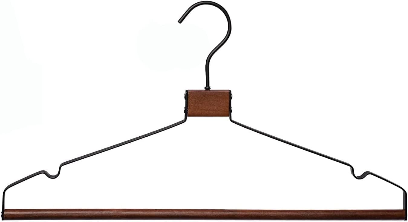 High-grade metal hangers (2 color options): Wooden Heavy-Duty Hangers for Clothes, Durable Wire Coat Hangers, Natural Wooden Hangers, Trouser Hangers with Multi-Function - Image 6