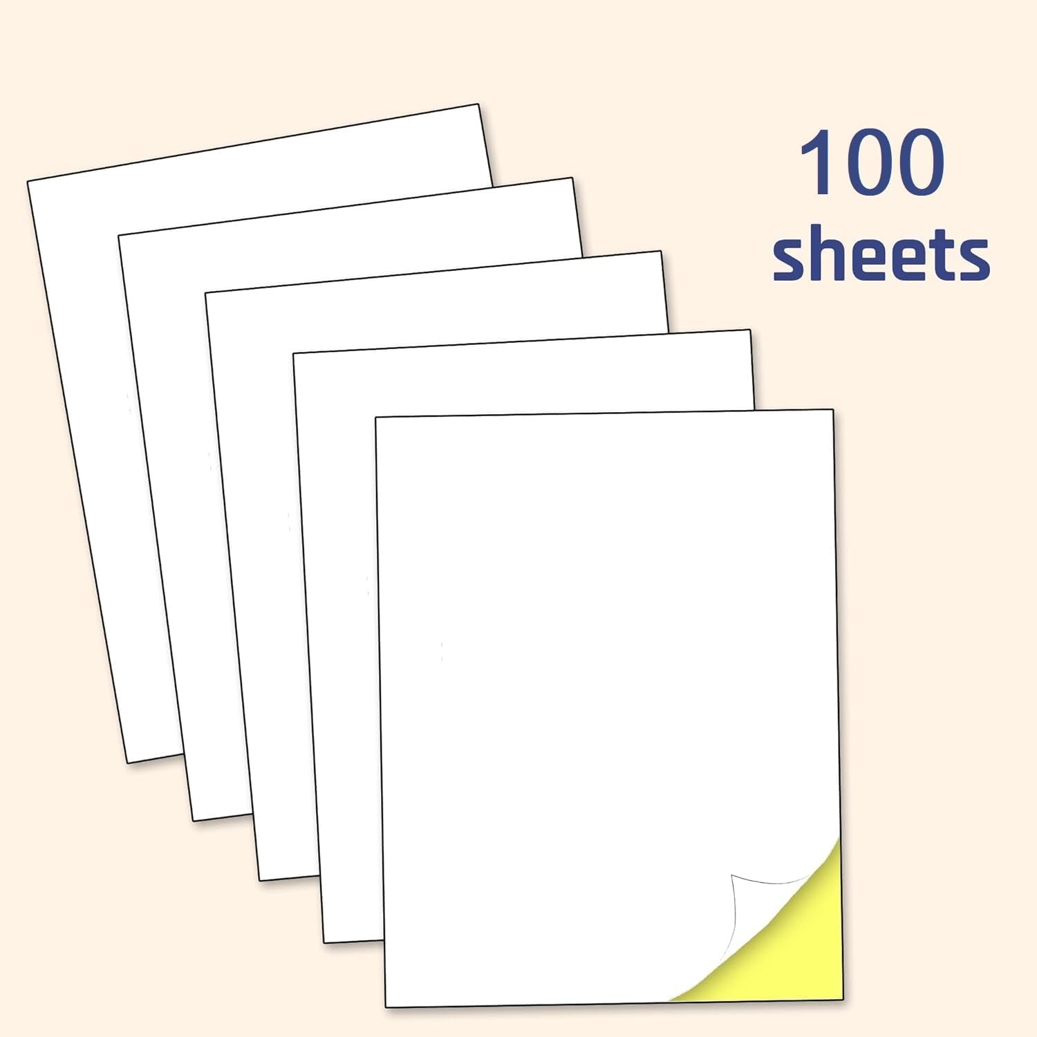 100 Sheets of White Printable Sticker Paper (2 Size Options, 2 Quality Options)—Self-Adhesive Address and Printer Labels for Laser and Inkjet Printers - Image 4