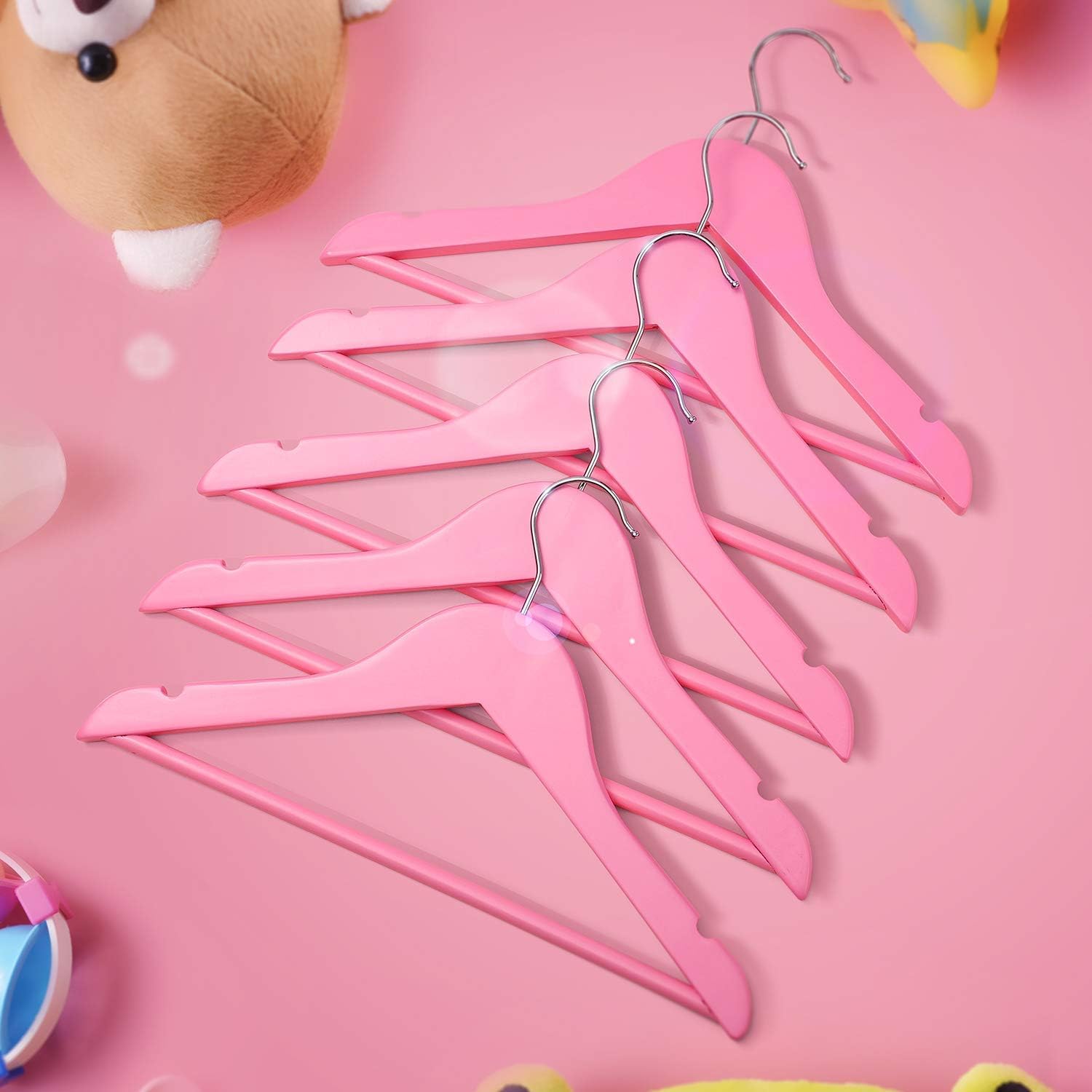 Wooden Kids Hangers (3-Color Options)—Non-Slip Baby and Nursery Hangers with 360° Swivel Hook for Coats, Wooden Hangers, Suits, Pants, and Jackets - Image 2