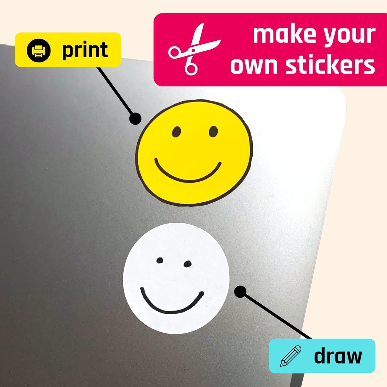 100 Sheets of White Printable Sticker Paper (2 Size Options, 2 Quality Options)—Self-Adhesive Address and Printer Labels for Laser and Inkjet Printers - Image 7