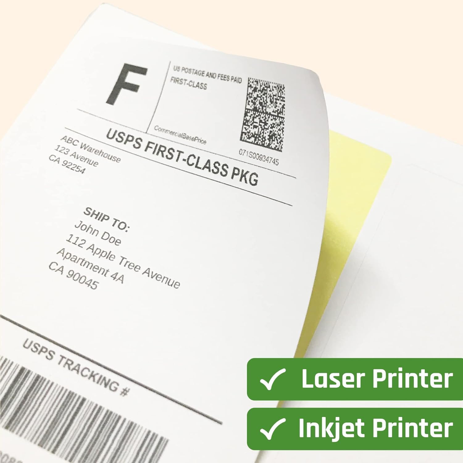 100 Sheets of White Printable Sticker Paper (2 Size Options, 2 Quality Options)—Self-Adhesive Address and Printer Labels for Laser and Inkjet Printers - Image 5