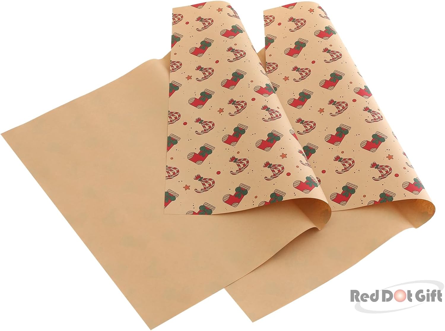 Christmas Confetti Design Wrapping Paper 70*50cm Christmas Gift Wrapping Paper, Brown Kraft Christmas Wrapping Paper for Christmas,Party,Festive Decorations. - Image 5