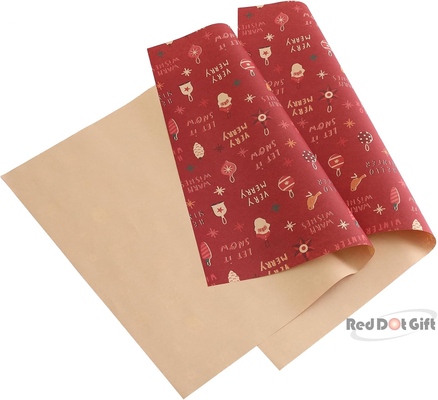 Christmas Confetti Design Wrapping Paper 70*50cm Christmas Gift Wrapping Paper, Brown Kraft Christmas Wrapping Paper for Christmas,Party,Festive Decorations. - Image 10