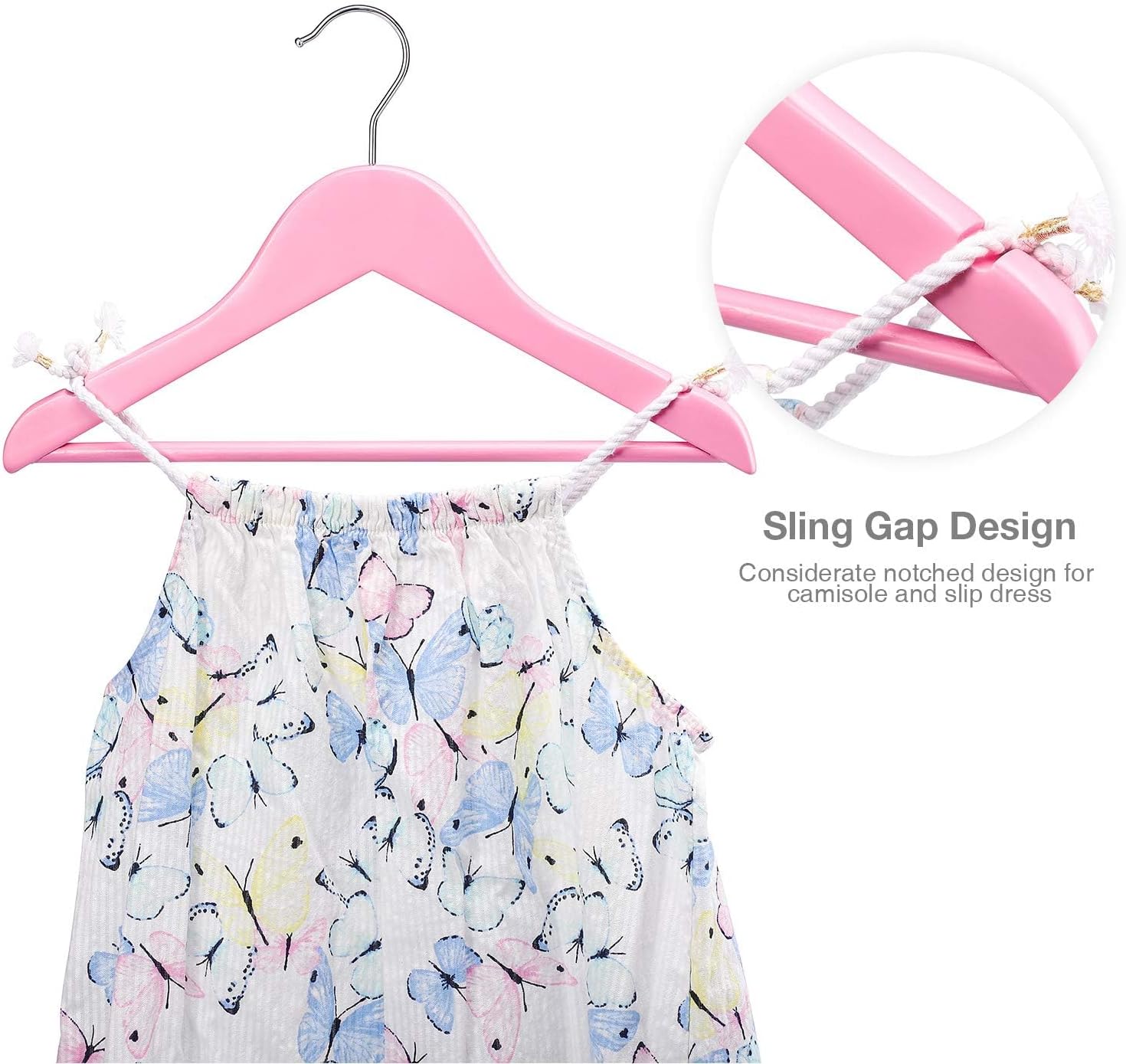 Wooden Kids Hangers (3-Color Options)—Non-Slip Baby and Nursery Hangers with 360° Swivel Hook for Coats, Wooden Hangers, Suits, Pants, and Jackets - Image 4