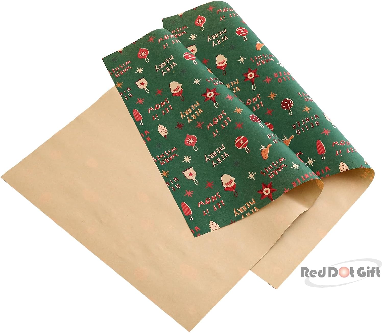 Christmas Confetti Design Wrapping Paper 70*50cm Christmas Gift Wrapping Paper, Brown Kraft Christmas Wrapping Paper for Christmas,Party,Festive Decorations. - Image 7