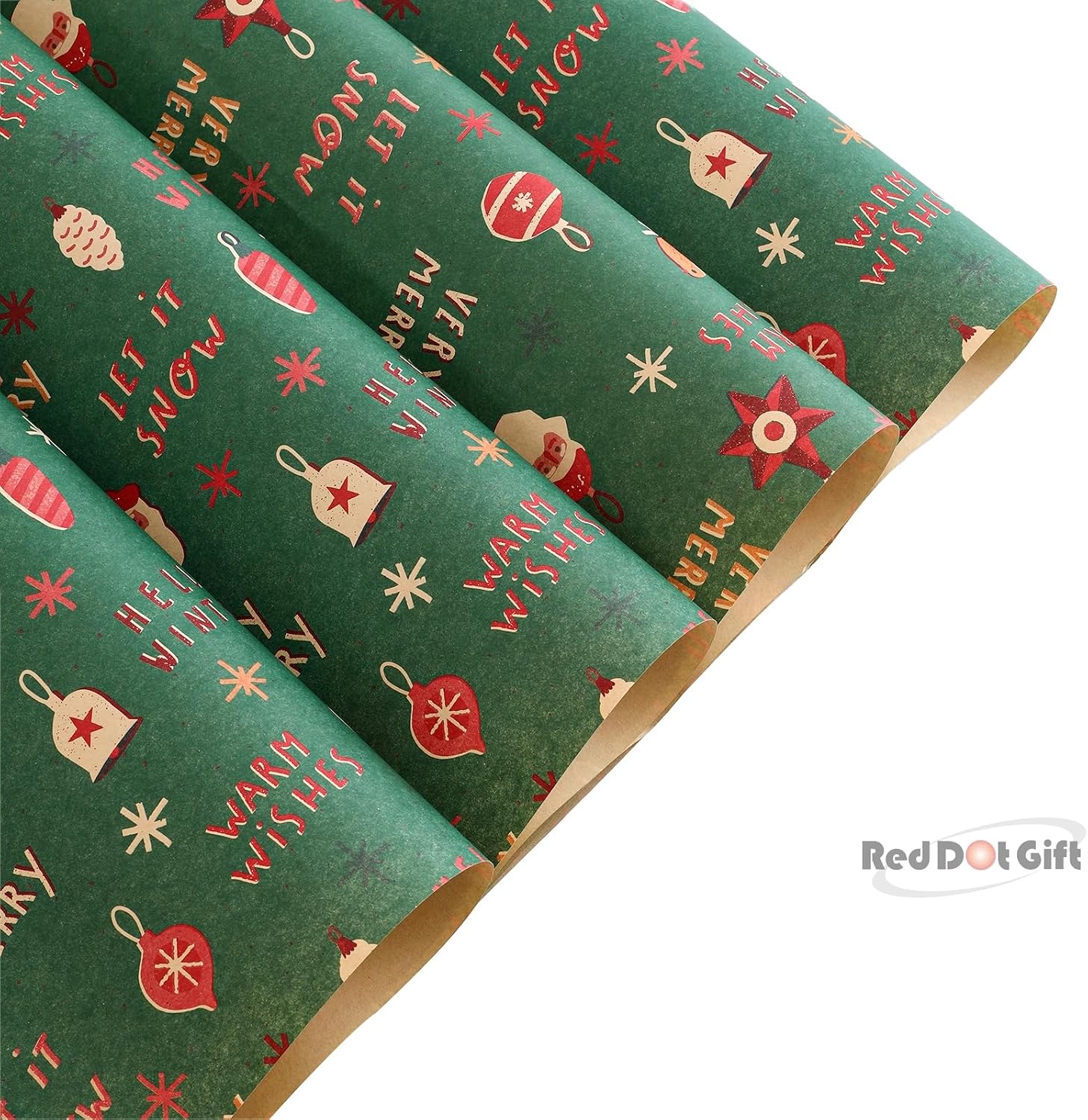 Christmas Confetti Design Wrapping Paper 70*50cm Christmas Gift Wrapping Paper, Brown Kraft Christmas Wrapping Paper for Christmas,Party,Festive Decorations. - Image 8