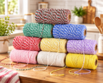 Red Dot Gift 100M Cotton Butcher's Twine (2mm, 9-Color Options) – 100% Food-Safe Cooking String for Meat Tying, Roasting, Turkey, Baking, and Sausage Making
