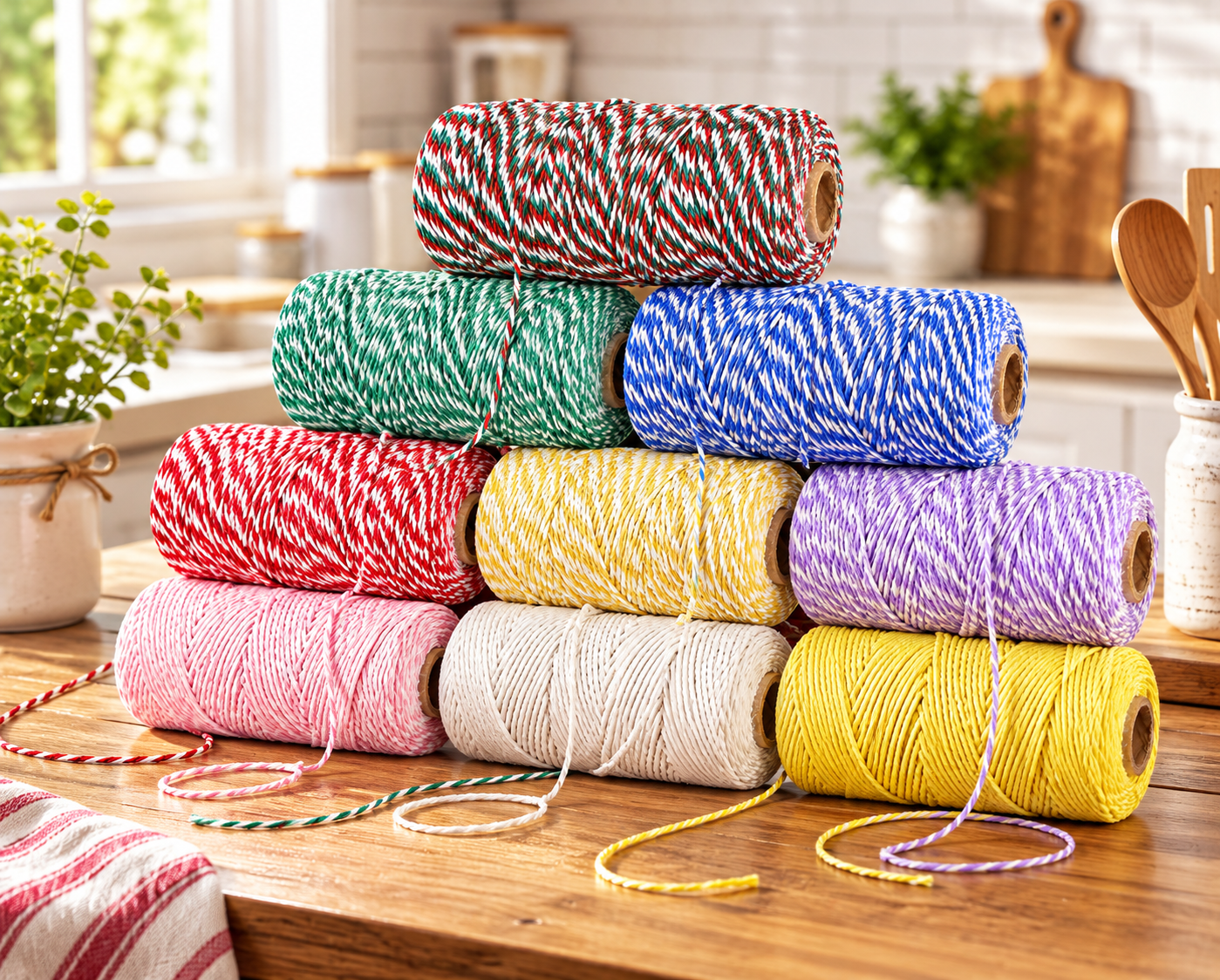 Red Dot Gift 100M Cotton Butcher's Twine (2mm, 9-Color Options) – 100% Food-Safe Cooking String for Meat Tying, Roasting, Turkey, Baking, and Sausage Making