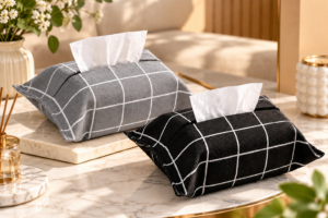Cotton linen tissue box cover decorative fabric tissue holder