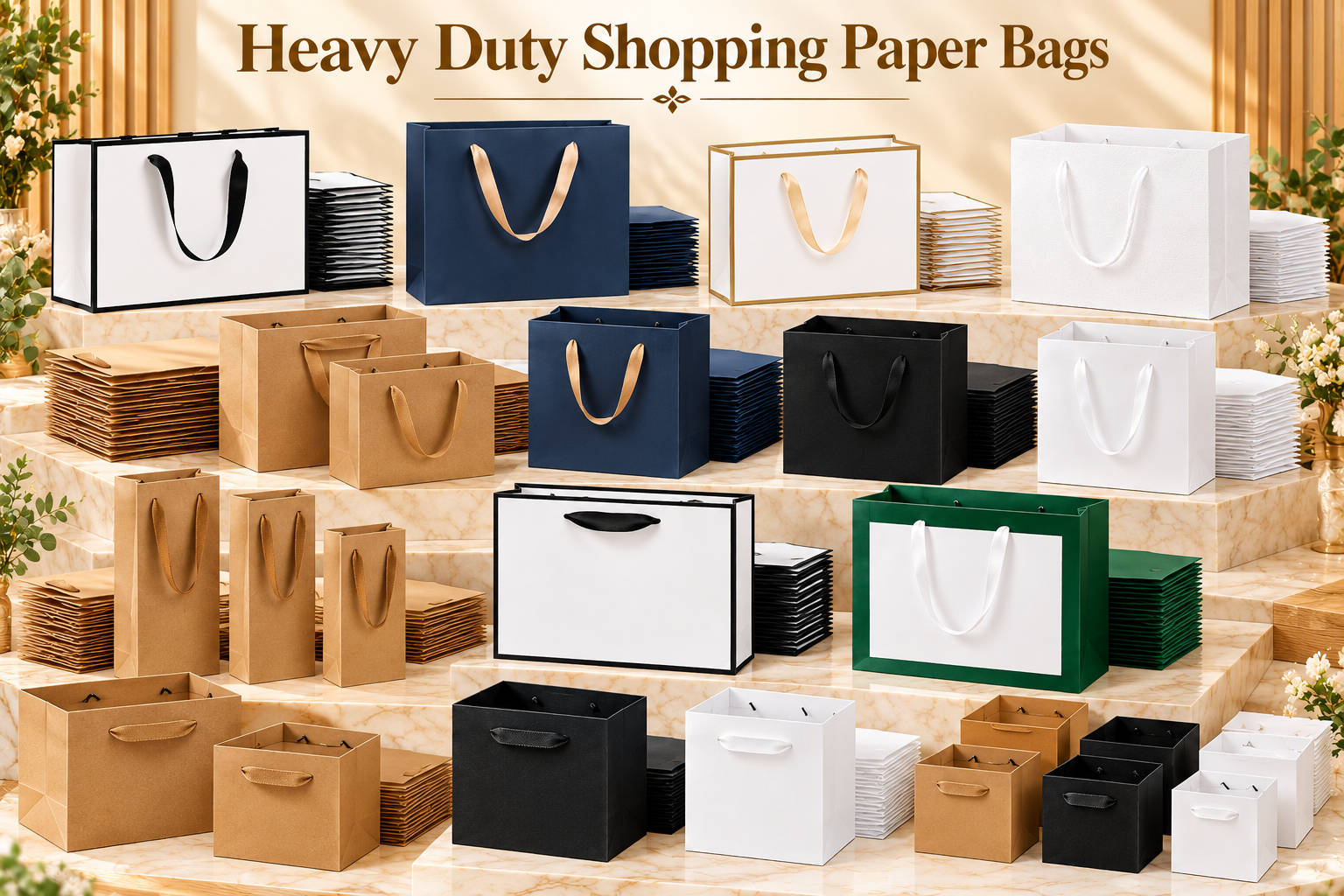 Heavy Duty Shopping Paper Bags