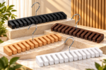 Wood belt organizer with multiple accessory hooks