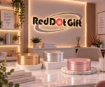 Red Dot Gift Round Metal Storage Tin Container (14cm x 6cm, 3-Color Options) – Durable Tinplate Box with Tight-Fitting Lid for Baking Goods, Biscuits, Snack Display & Arts and Crafts