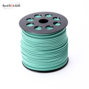 50/100 Yards Green Color Suede Cord, Leather Cord, Leather Ribbon 2.6mm x 1.5mm Suede Lace Faux Leather Cord with Roll Spool Beading Craft Thread for Bracelet Necklace Beading DIY Handmade Crafts Thread.