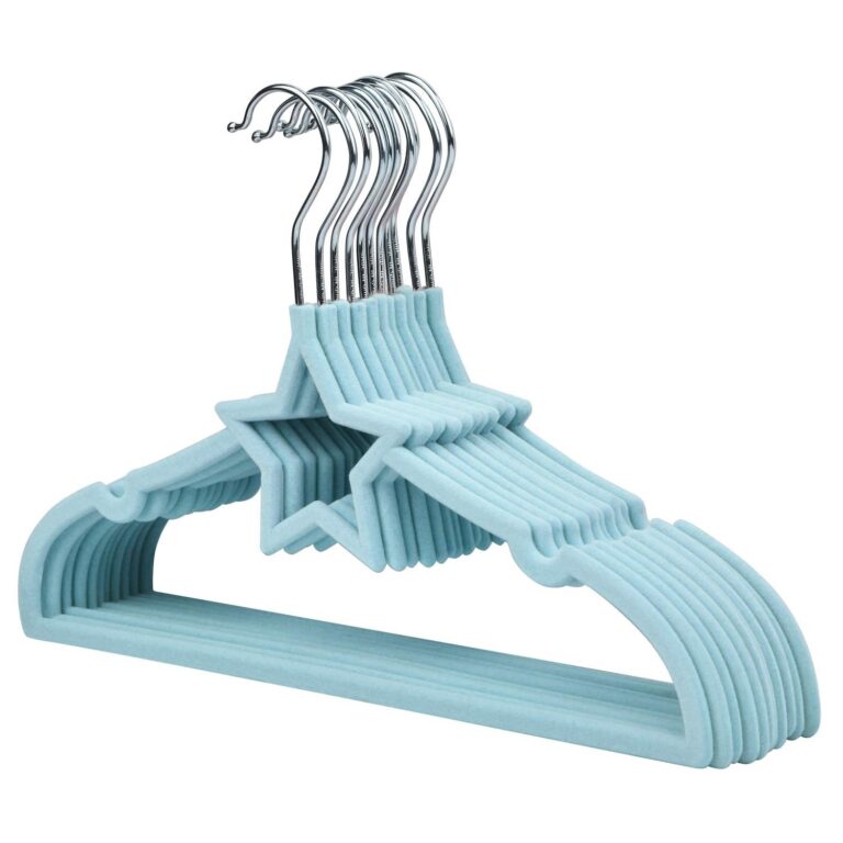 15-Pack Star Shape Blue Velvet Baby Clothes Hanger 13 inch / 32.5cm Children’s Coat Hanger Kids Clothes Hanger with Notched Shoulder and Non Slip Design for Newborn to Toddler Clothes