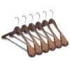 Nature Smile Luxury Wooden Suit Hangers 6 Pack Wood Coat Hangers Jacket Outerwear Shirt Hangers,with Extra-Wide Shoulder, 360 Degree Swivel Hooks & Anti-Slip Bar with Screw(Retro Color)