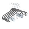 20-Pack Grey Non-Slip Velvet Hangers with Clip 42.5cm/16.8 Inch- 360 Degree Rotatable Hook - Durable & Slim - Non Slip Hangers for Coat Hangers - Pant Hangers
