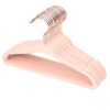 ManGotree Baby Velvet Hangers with Rose Gold Hook, Infant and Toddler Hangers, 28cm No-Slip Children Hangers, Ultra Thin Space Saving, Sturdy & Durable Kids Clothes Hangers 15 Pack (Light Pink)