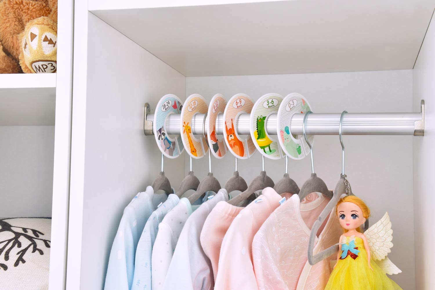 20 Pack Grey Baby Velvet Hangers, Infant and Toddler Hangers, NoSlip Children Hangers, Ultra