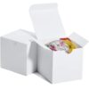 50pcs White Gift Boxes 7.6x7.6x7.6cm, Paper White Boxes with Lids for Gifts, Crafting, Cupcake Packaging Boxes Easy Assemble Boxes