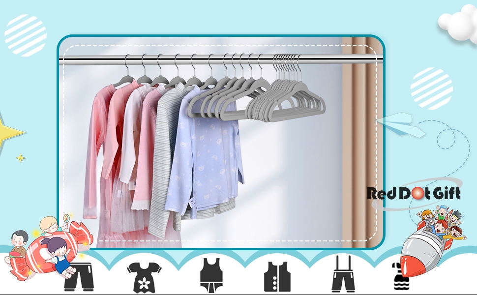 Smartor Kids Velvet Hangers 50 Pack, 14'' Inch Premium Non Slip Kids Felt  Hangers for Closet, Space Saving Toddler Clothes Hanger for Youth's  Childrens' Clothes Shirts, Pants, Dresses - White - Yahoo Shopping