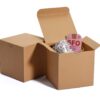 50Pcs Kraft Gift Boxes 10x10x10cm with Lids for Gifts Crafting Cupcake Cardboard Boxes Bridesmaid Proposal Boxes Wedding Favor Boxes Gift Ornaments