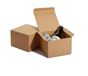 Brown Gift Boxes H9X12X12cm Favor for Bridesmaid Proposal/Birthday/Party/Wedding, Kraft Paper Present Packaging Box with Lid, Decorative Gift Wrap Boxes Bulk for Crafting/Cupcake.