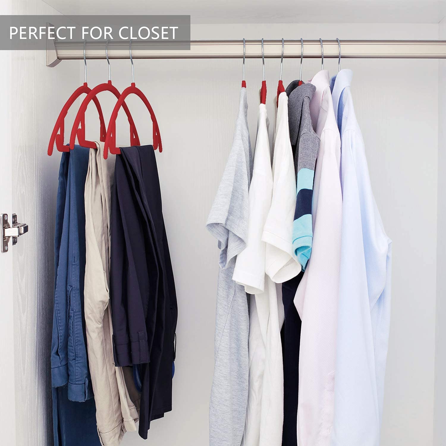 ESEOE Velvet Clothes Hangers, 50 Pack No Shoulder Bumps Suit
