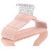 Premium Velvet Hangers (Pack of 50) Heavyduty - Non Slip - Velvet Suit Hangers Blush Pink/Rose - Chrome Hooks,Space Saving Clothes Hangers