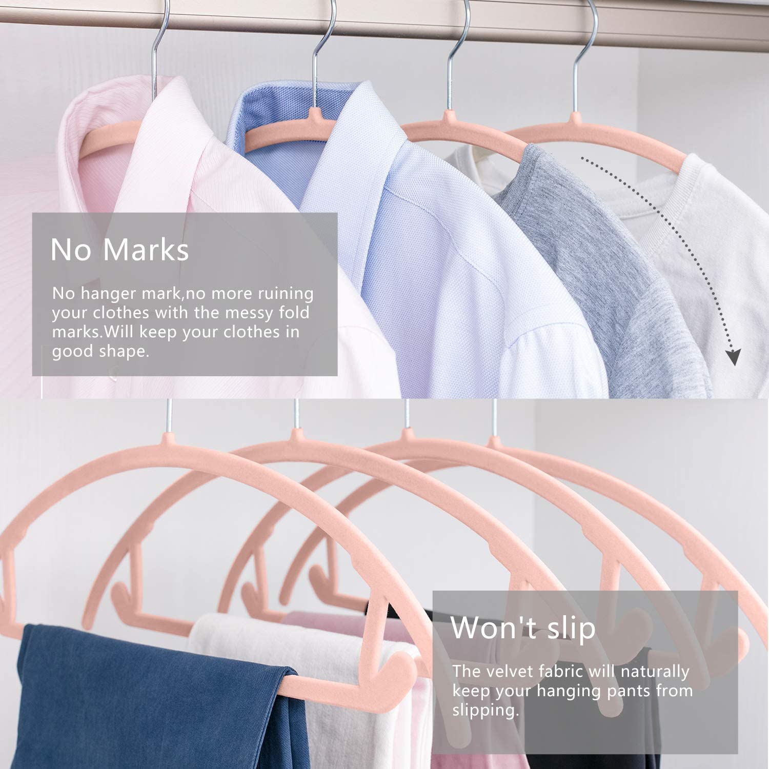 Plastic Clothes Hangers,20 Pack No Shoulder Bumps Suit Hangers Ultra Slim  Space