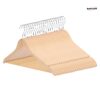 100-Packed  Natural Color Wooden Suit Hanger Smooth Finish B-Grade Quilty Solid Wood Coat Hanger with 360° Rotatable Hook.