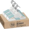 50 Pack of Non-Slip Kids Hangers, Plastic Hangers, S-Slide 12" (30cm) with 360° Swivel Hook Space Saving for Children Closet. - WHITE