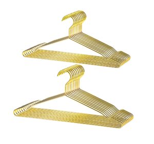 Nature Smile 17 Inch Heavy Duty Shiny Gold Metal Clothes Hanger, Coat Hanger, Suit Hanger, Dress Hanger with Big Notches Pack of 20,Gold