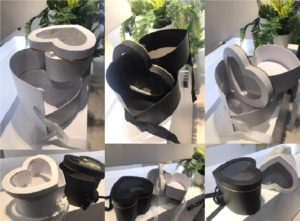Heart Shaped Flower Box with Lid Heart Shape Flower Packing Box Double Layer Rotating Flower Box Paper Jewelry Box for Valentines Day.(H16*W23*L18CM)