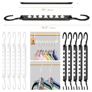 HOUSE DAY Closet Organizers and Storage, Magic Hangers Space Saving, Upgraded Sturdy Space Saver Multi Collapsible Hanger with 7 Slots for Wardrobe Closet, College Dorm Room Essentials.