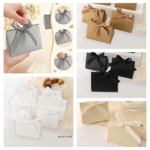 Red Dot Gift® Small Triangular Gift Box with Ribbon, Favour Boxes, Gift Wrap Boxes For Party Favor, H6.3*W9*5.5CM, Bridal Showers, Bridesmaids. Gift Wrap Boxes Bulk for Crafting.