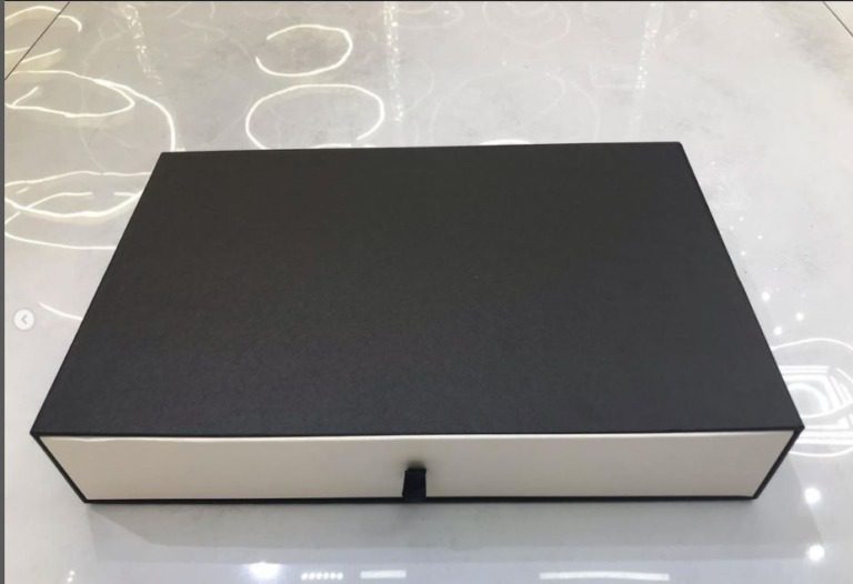 Black Drawer Cardboard Storage Box, For gift Necklace Ring Storage Organizer,gift box is specially designed for gifts packaging.(Size H6*33*22CM)